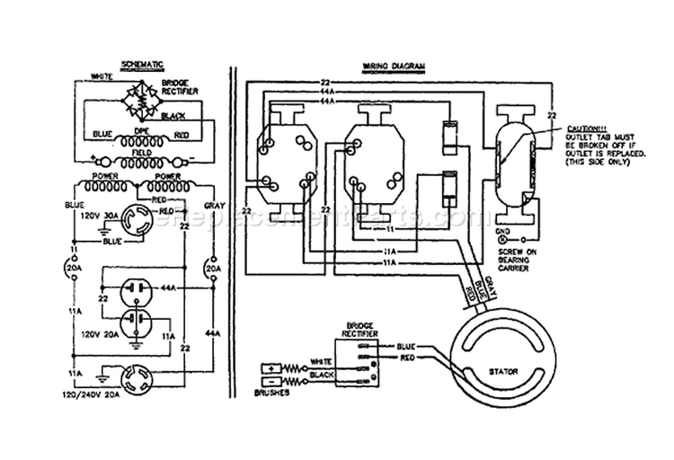 Page B Diagram and Parts List for 8983-3 S5002 Briggs and Stratton Generator